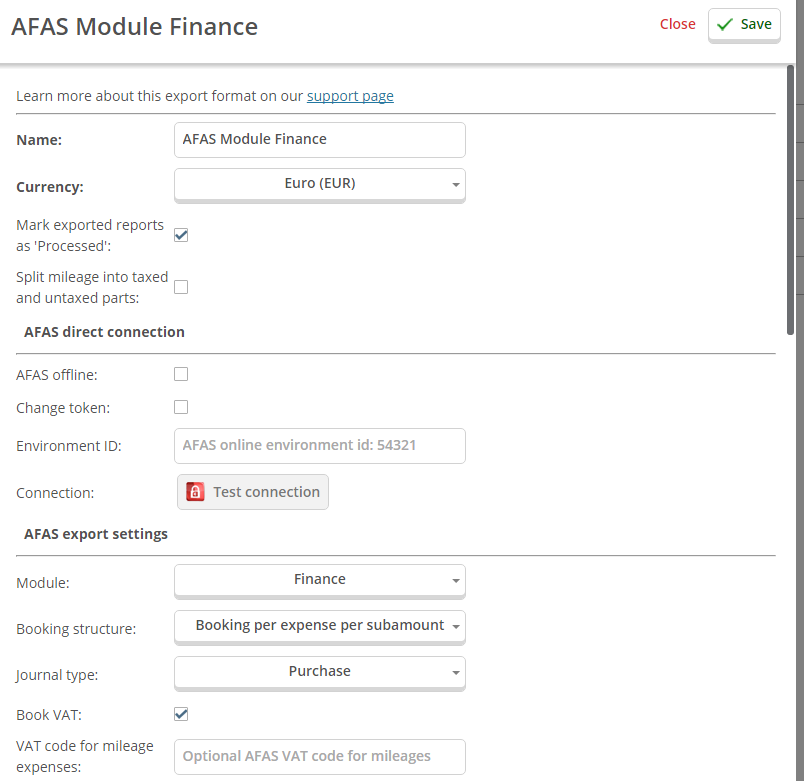 AFAS Profit connection