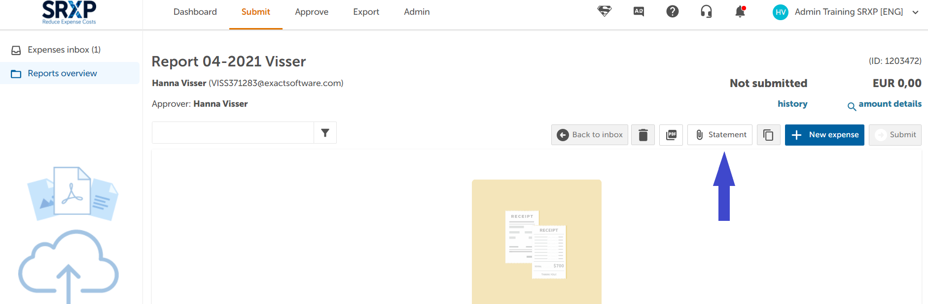 How do I submit a report with PDF statement?